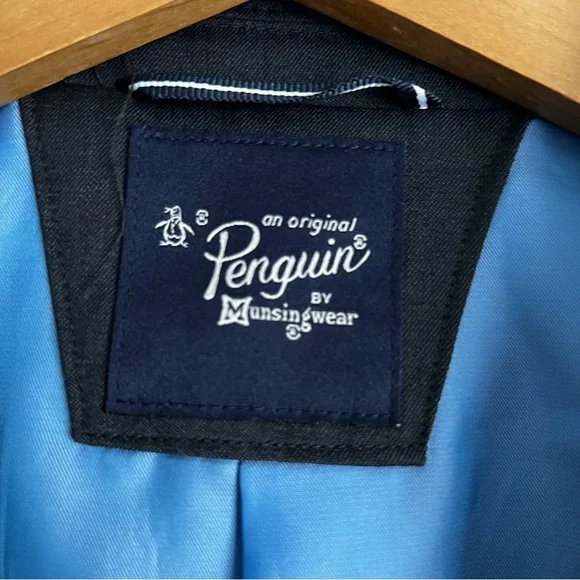 Men’s Slim Fit Suit Jacket Original Penguin By Munsingwear Black Size 36S - Picture 3 of 11